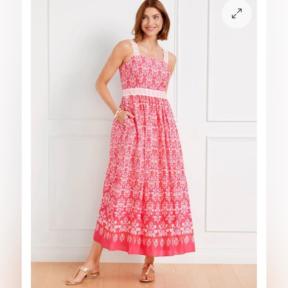 Talbots Dresses & Skirts - Talbots Voile Fit and Flare Damask Bouquets Maxi Dress